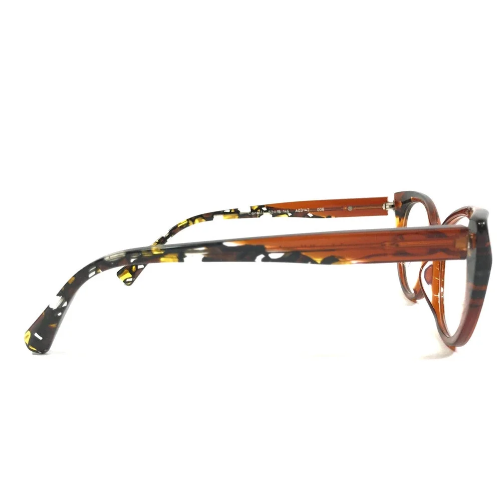 Alain Mikli Eyeglasses Frames Coralti A03142 006 Brown Yellow Mosaic 52-15-145